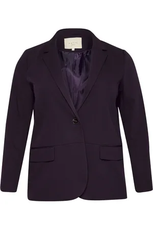 Kaffe Kurtki, Kobieta, Fioletowy, XL, Poliester, Fioletowy Płaszczik Blazer z Kieszeniami