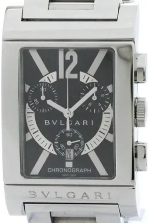 Bvlgari Pre-owned, Mężczyzna, Czarny, ONE SIZE, Pre-owned Stainless Steel watches