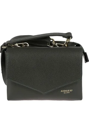 AVENUE 67 Torebki, Kobieta, Czarny, ONE SIZE, Zielona Skórzana Torba Made in Italy