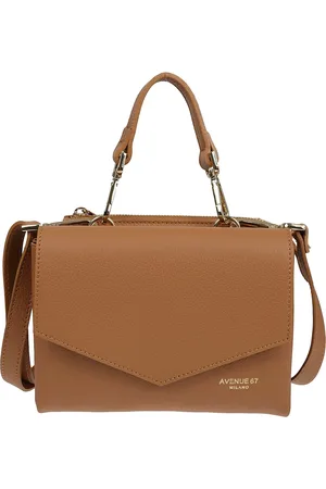 AVENUE 67 Torebki, Kobieta, brązowy, ONE SIZE, Kamelowa Torba Skórzana Made in Italy