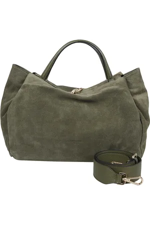AVENUE 67 Torebki, Kobieta, Zielony, ONE SIZE, Zielona Skórzana Torba Made in Italy