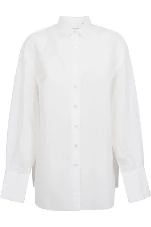 Finamore Bluzki, Kobieta, Biały, 2XL, Biała lniana koszula z Włochami