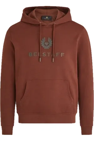 Belstaff Bluzy, Mężczyzna, Czerwony, L, Bawełna, Bluza z kapturem Signature Deep Copper