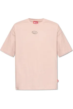 Diesel Koszulki, Mężczyzna, Różowy, XL, Bawełna, T-Shirt z logo T-Boxt-S5