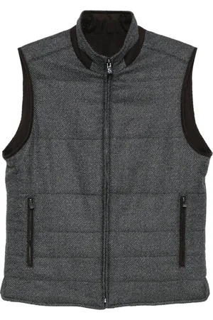 corneliani Kurtki, Mężczyzna, Szary, M, Wełniany Reversible Gilet z Kieszeniami