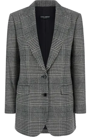 Dolce & Gabbana Kurtki, Kobieta, Szary, M, Kaszmir, Szary Marynarka Blazer Księcia Walii