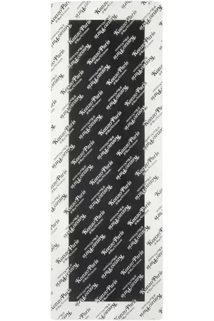 Kenzo Akcesoria, unisex, Czarny, ONE SIZE, Bawełna, Czarny szal z monogramem Verdy