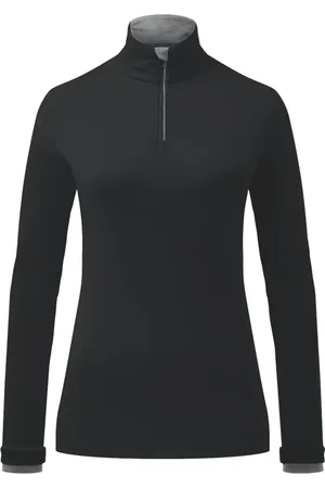 Kjus Koszulki, Kobieta, Czarny, L, Bluza z połową zamka w kolorze czarnym ciemny zmierzch
