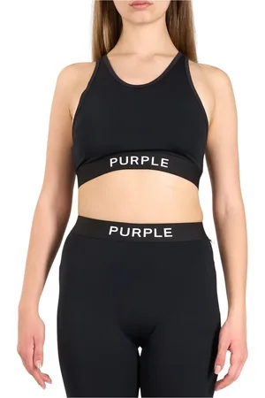 Purple Brand Sport, Kobieta, Czarny, L, Nylon, Braletka z dzianiny nylonowej