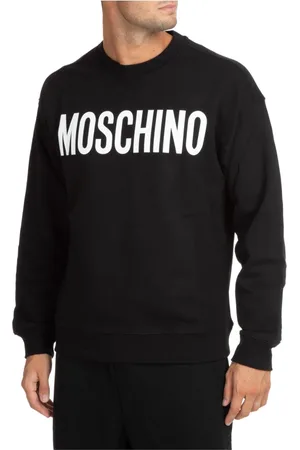 Moschino Bluzy, Mężczyzna, Czarny, XL, Bluza z Wzorem i Logiem