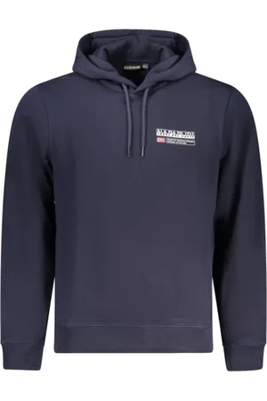 Napapijri Bluzy, Mężczyzna, Niebieski, L, Niebieski Bawełniany Sweter