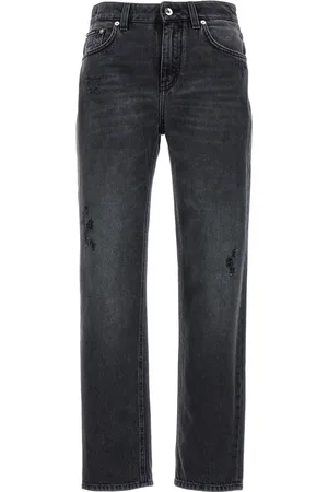 Dolce & Gabbana Jeansy, Kobieta, Czarny, L, Denim, Denim Boyfriend Jeansy Spodnie