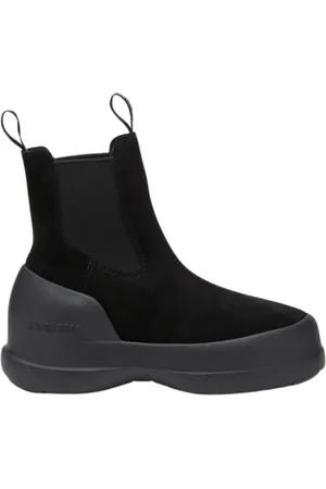 Moon Boot Buty, Mężczyzna, Czarny, 42 EU, Zamsz, Czarne Zamszowe Chelsea Wodoodporne Buty