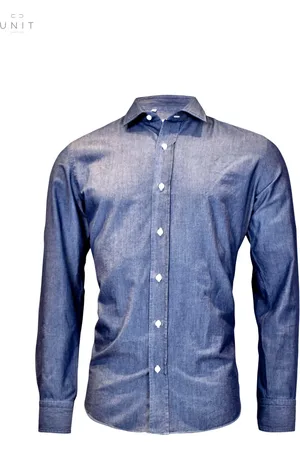 SALVATORE PICCOLO Koszule, Mężczyzna, Niebieski, L, Denim, Koszula z Denimu, Styl Old America