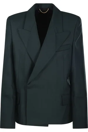 Victoria Beckham Kurtki, Kobieta, Zielony, S, Seaweed Pointed Shoulder Jacket