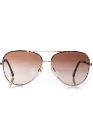 CHANEL Pre-owned, Mężczyzna, brązowy, ONE SIZE, Skóra, Pre-owned Metal sunglasses