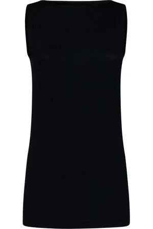 Wolford Koszulki, Kobieta, Czarny, L, Czarny Bezrękawnik z dekoltem w łódkę