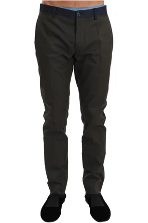 Dolce & Gabbana Spodnie, Mężczyzna, Szary, M, Nylon, Spodnie Slim Fit w Paski