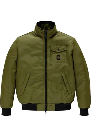 RefrigiWear Kurtki, Mężczyzna, Zielony, M, Nylon, Zielona Wiatroszczelna Kurtka Bomberowa Styl zimowy