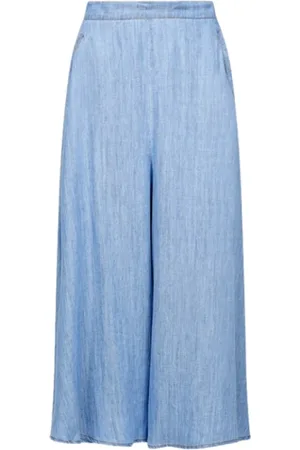 Mes Demoiselles Spodnie, Kobieta, Niebieski, S, Denim, Denim Culottes z Niewidocznym Zamkiem