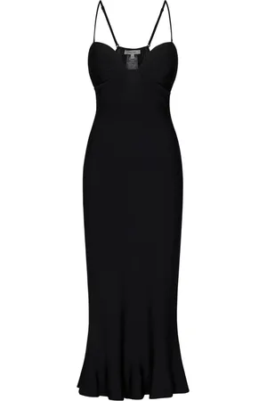 Nensi Dojaka Sukienki, Kobieta, Czarny, M, Poliester, Czarna Rozkloszowana Sukienka Midi Aw 24