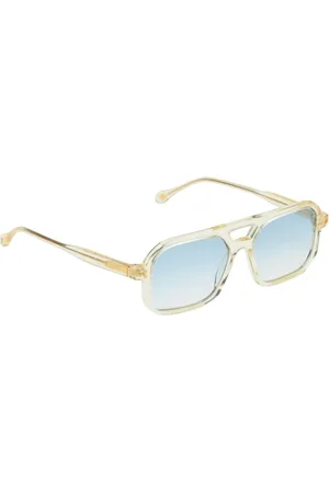 CLARIS VIROT Akcesoria, Kobieta, Żółty, ONE SIZE, Vintage Przezroczyste Okulary Przeciwsłoneczne Niebieskie Soczewki