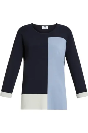 Persona by Marina Rinaldi Bluzki, Kobieta, Niebieski, M, Sweter z geometrycznym wzorem