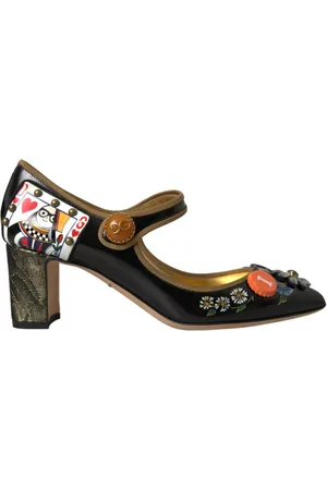 Dolce & Gabbana Buty, Kobieta, Wielobarwność, 36 EU, Królowa Serc Kryształowe Czółenka Mary Jane