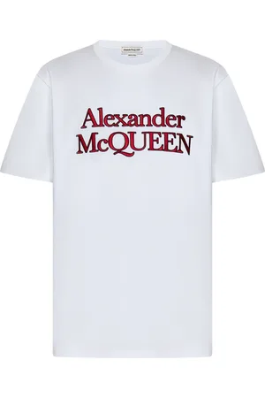 Alexander McQueen Koszulki, Mężczyzna, Biały, S, Bawełna, Biała Luźna Bawełniana Koszulka