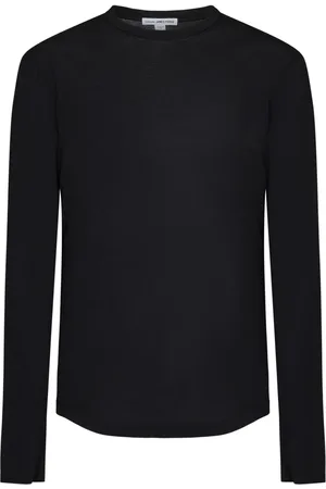 James Perse Koszulki, Mężczyzna, Czarny, L, Czarne T-shirty i Pola z Ribbed Crew Neck