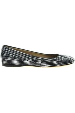 Loewe Buty, Kobieta, Czarny, 36 EU, Czarne Baletki z Ozdobnymi Kamieniami