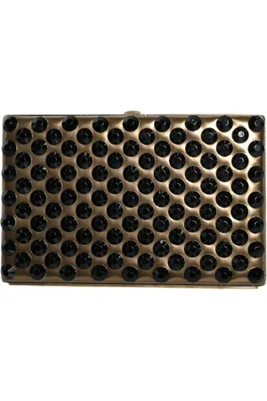 Dolce & Gabbana Torebki, Kobieta, Żółty, ONE SIZE, Skóra, Kryształowa Bifold Clutch Złota Skóra