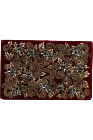 Dolce & Gabbana Torebki, Kobieta, Wielobarwność, ONE SIZE, Barokowy Kryształowy Welurowy Clutch