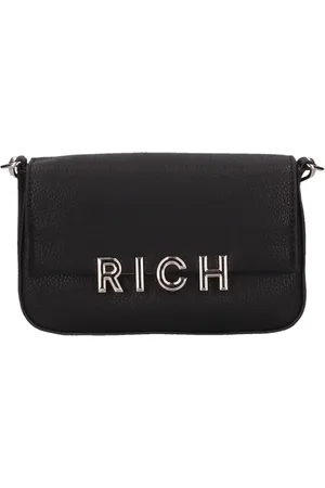 John Richmond Torebki, Kobieta, Czarny, ONE SIZE, Czarna torebka z srebrnym logo