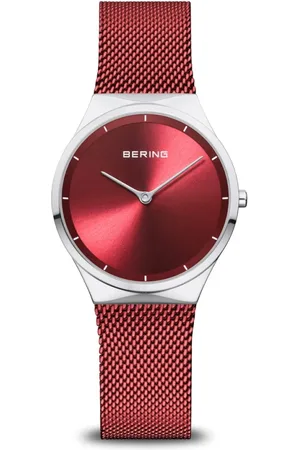 Bering Akcesoria, Kobieta, Czerwony, ONE SIZE, Damski Zegarek Bransoletka Klasyczny Szkło Szafirowe 12131-303