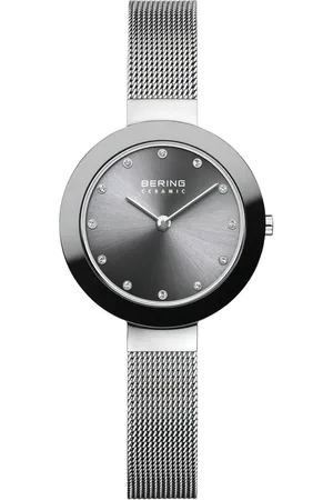 Bering Akcesoria, Kobieta, Szary, ONE SIZE, Damski zegarek ceramiczny 29 mm bransoleta Milanaise 11429-389