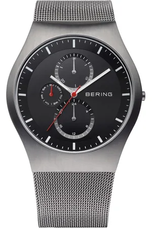 Bering Akcesoria, Mężczyzna, Szary, ONE SIZE, Męski Zegarek Classic 42 mm Bransoleta Milanez 11942-372