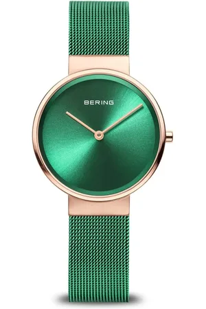 Bering Akcesoria, Kobieta, Zielony, ONE SIZE, Zegarek Damski Classic 31 mm Bransoleta Milaneza 14531-868