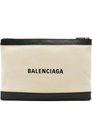 Balenciaga Pre-owned, Mężczyzna, Beżowy, ONE SIZE, Skóra, Pre-owned Canvas clutches