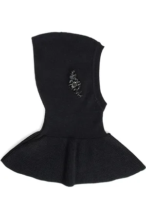 Simone Rocha Akcesoria, Kobieta, Czarny, ONE SIZE, Kryształowo Haftowany Dzianinowy Komin