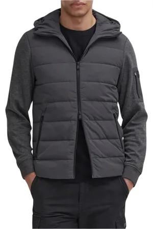 Barbour Kurtki, Mężczyzna, Czarny, M, Pikowana bluza z kapturem Stanley Węgiel