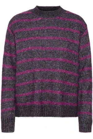 Kaffe Swetry, Kobieta, Fioletowy, M, Pasiasty Sweter Fioletowy Liliowy