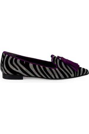 SANGIORGIO Buty, Kobieta, Szary, 39 EU, Zamsz, Zebra Print Płaskie Buty Szare