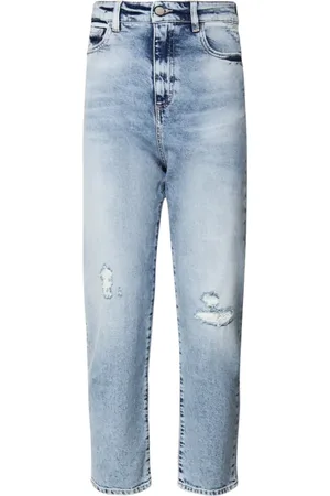 Icon Denim Jeansy, Kobieta, Niebieski, W27, Denim, Wysoki Stan Proste Nogi Niebieskie Jeansyy