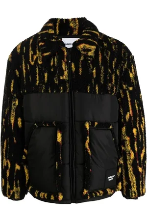 AMBUSH Kurtki, Mężczyzna, Żółty, S, Wyściełana Kurtka Teddy Jacquard Padded 