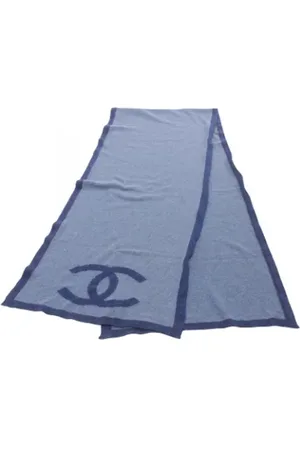 CHANEL Pre-owned, Kobieta, Niebieski, ONE SIZE, Kaszmir, Pre-owned Fabric scarves