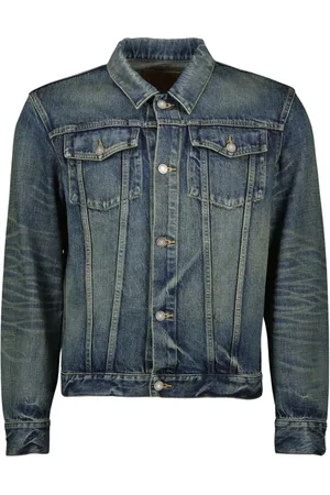 Saint Laurent Kurtki, Mężczyzna, Niebieski, XL, Klasyczna kurtka jeansowa