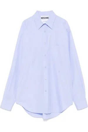 Moschino Bluzki, Kobieta, Niebieski, S, Jasnoniebieska Koszula dla Mężczyzn