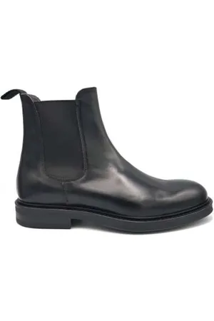 Green george Buty, Mężczyzna, Czarny, 43 EU, Czarne skórzane buty Beatles