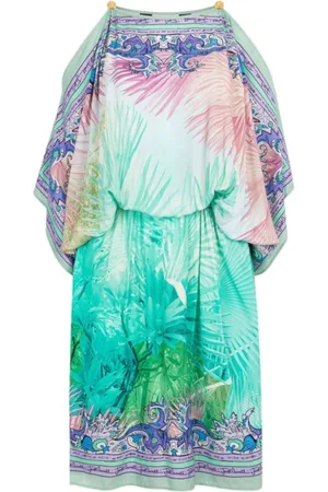 Roberto Cavalli Sukienki, Kobieta, Wielobarwność, ONE SIZE, Wielokolorowa Sukienka z Nadrukiem Logo